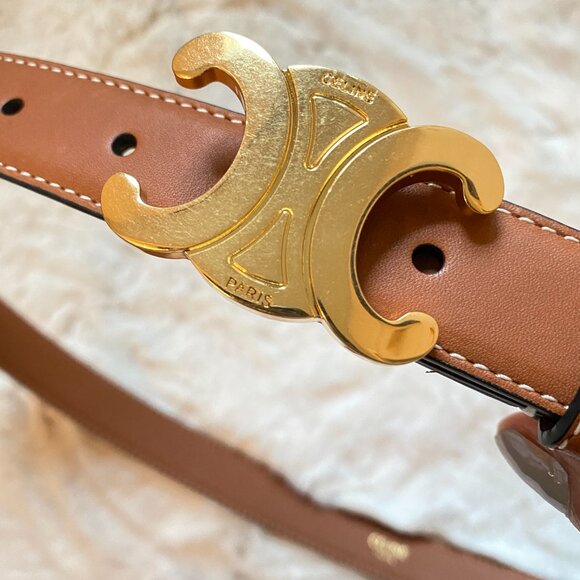 Celine Medium Triomphe Brown Belt Size 90 - Picture 5 of 6